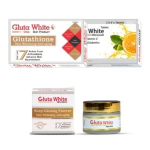 Gluta White Skin Whitening Tablets And Cream Price (Gluta + Cream)