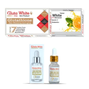 Gluta White Skin Whitening Tablets+Whitening Serum Price Pakistan